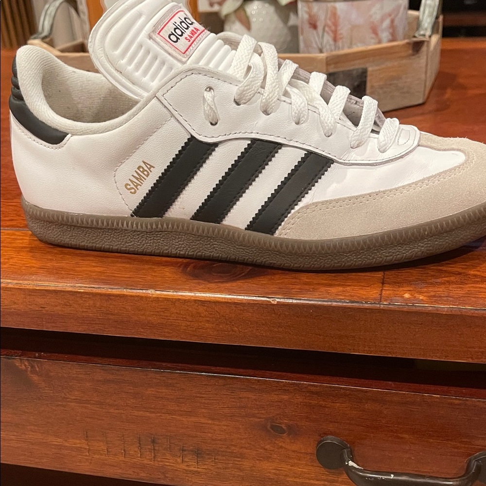 Adidas Samba White and Black Trainers